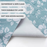 Dehaus Floral Bloom Wipe Clean PVC Table Cloth - Duck Egg Blue