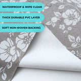 Dehaus Floral Bloom Wipe Clean PVC Table Cloth - Grey
