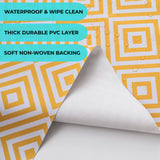 Dehaus Geo Diamond Wipe Clean PVC Table Cloth - Ochre Yellow