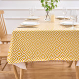 Dehaus Geo Diamond Wipe Clean PVC Table Cloth - Ochre Yellow