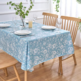 Dehaus Floral Bloom Wipe Clean PVC Table Cloth - Duck Egg Blue