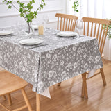 Dehaus Floral Bloom Wipe Clean PVC Table Cloth - Grey