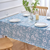 Dehaus Floral Bloom Wipe Clean PVC Table Cloth - Duck Egg Blue