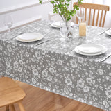 Dehaus Floral Bloom Wipe Clean PVC Table Cloth - Grey