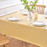 Dehaus Geo Diamond Wipe Clean PVC Table Cloth - Ochre Yellow