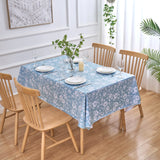 Dehaus Floral Bloom Wipe Clean PVC Table Cloth - Duck Egg Blue