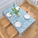 Dehaus Floral Bloom Wipe Clean PVC Table Cloth - Duck Egg Blue