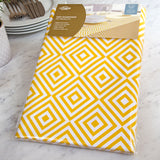 Dehaus Geo Diamond Wipe Clean PVC Table Cloth - Ochre Yellow