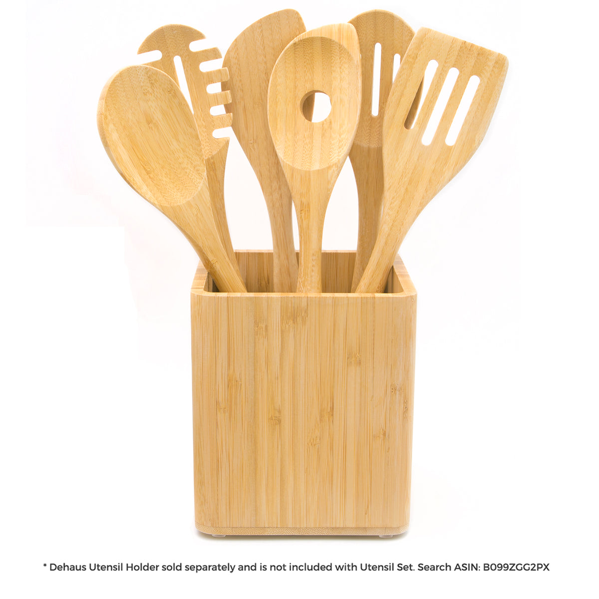 Wholesale 6pcs Bamboo Wood Kitchen Cooking Utensil Set with Holder