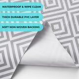 Dehaus Geo Diamond Wipe Clean PVC Table Cloth - Grey