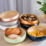 Dehaus Large Round Eco-Friendly Spun Bamboo Bowl, 30cm x 8cm – White