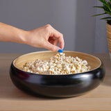 Dehaus Large Round Eco-Friendly Spun Bamboo Bowl, 30cm x 8cm – Black