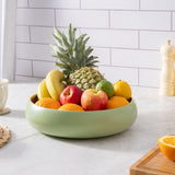 Dehaus Large Round Eco-Friendly Spun Bamboo Bowl, 30cm x 8cm - Sage Green Fruit Bowl Dehaus Ltd.