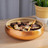 Dehaus Large Round Eco-Friendly Spun Bamboo Bowl, 30cm x 8cm - Copper Fruit Bowl Dehaus.com