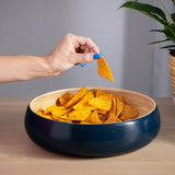 Dehaus Large Round Spun Bamboo Bowl, 30cm x 8cm – Navy Blue - Dehaus.com