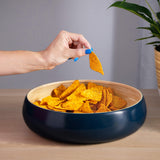 Dehaus Large Spun Bamboo Bowl – Navy Blue
