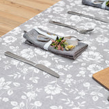 Dehaus Floral Bloom Wipe Clean PVC Table Cloth - Grey