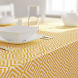 Dehaus Geo Diamond Wipe Clean PVC Table Cloth - Ochre Yellow