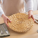 Dehaus Set of 6 Handmade Eco-Friendly Round Water Hyacinth Woven Placemats Placemats Dehaus Ltd