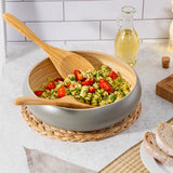 Dehaus Large Round Eco-Friendly Spun Bamboo Bowl, 30cm x 8cm – Grey