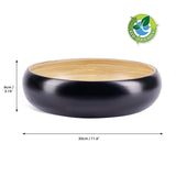 Dehaus Large Round Eco-Friendly Spun Bamboo Bowl, 30cm x 8cm - Black Fruit Bowl Dehaus Ltd
