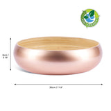 Dehaus Large Round Eco-Friendly Spun Bamboo Bowl, 30cm x 8cm - Rose Gold Fruit Bowl Dehaus Ltd