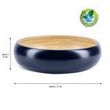 Dehaus Large Round Eco-Friendly Spun Bamboo Bowl, 30cm x 8cm – Navy Blue