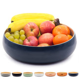 Dehaus Large Round Spun Bamboo Bowl, 30cm x 8cm – Navy Blue - Dehaus.com