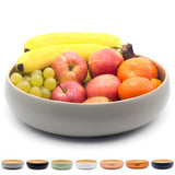 Dehaus Large Round Eco-Friendly Spun Bamboo Bowl, 30cm x 8cm – Grey