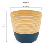 Dehaus Spun Bamboo Indoor Plant Pot - Blue