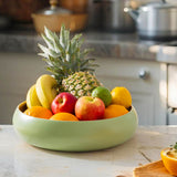 Dehaus Large Spun Bamboo Bowl – Sage Green