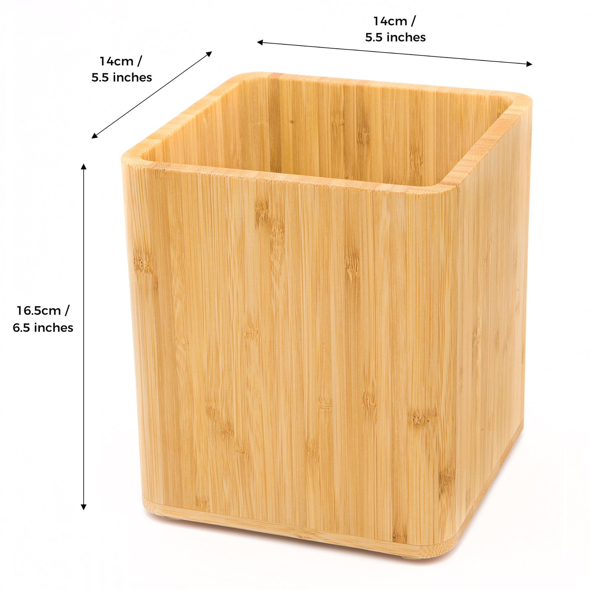 Dehaus Stylish Premium Bamboo Utensil Holder, 16.5cm x 14cm x 14cm Utensil Holder Dehaus Ltd.
