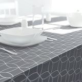 Dehaus Geo Flow Wipe Clean PVC Table Cloth - Grey PVC Tablecloth Dehaus Ltd