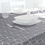 Dehaus Geo Flow Wipe Clean PVC Table Cloth - Grey PVC Tablecloth Dehaus Ltd