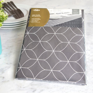 Dehaus Geo Flow Wipe Clean PVC Table Cloth - Grey