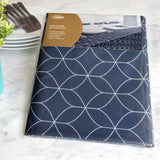 Dehaus Geo Flow Wipe Clean PVC Table Cloth - Navy Blue PVC Tablecloth Dehaus Ltd