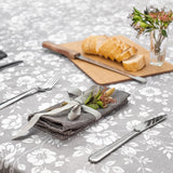 Dehaus Grey Wipe Clean PVC Table Cloth (Floral Bloom) PVC Tablecloth Dehaus Ltd