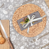 Dehaus Grey Wipe Clean PVC Table Cloth (Floral Bloom) PVC Tablecloth Dehaus Ltd