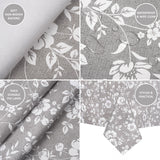 Dehaus Grey Wipe Clean PVC Table Cloth (Floral Bloom) PVC Tablecloth Dehaus Ltd