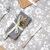 Dehaus Grey Wipe Clean PVC Table Cloth (Floral Bloom) PVC Tablecloth Dehaus Ltd
