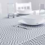 Dehaus Grey Wipe Clean PVC Table Cloth (Geo Diamond) PVC Tablecloth Dehaus Ltd