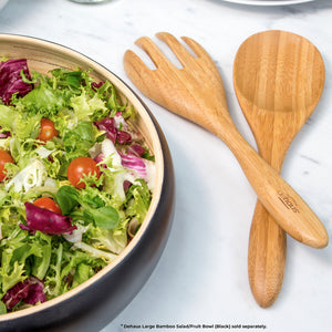 Dehaus® Bamboo Salad Servers Eco Friendly Large Salad Tongs