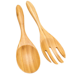 Dehaus® Bamboo Wooden Salad Servers Large Serving Spoons