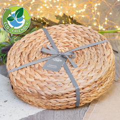 Dehaus Set of 6 Round Water Hyacinth Handwoven Placemats - Dehaus.com