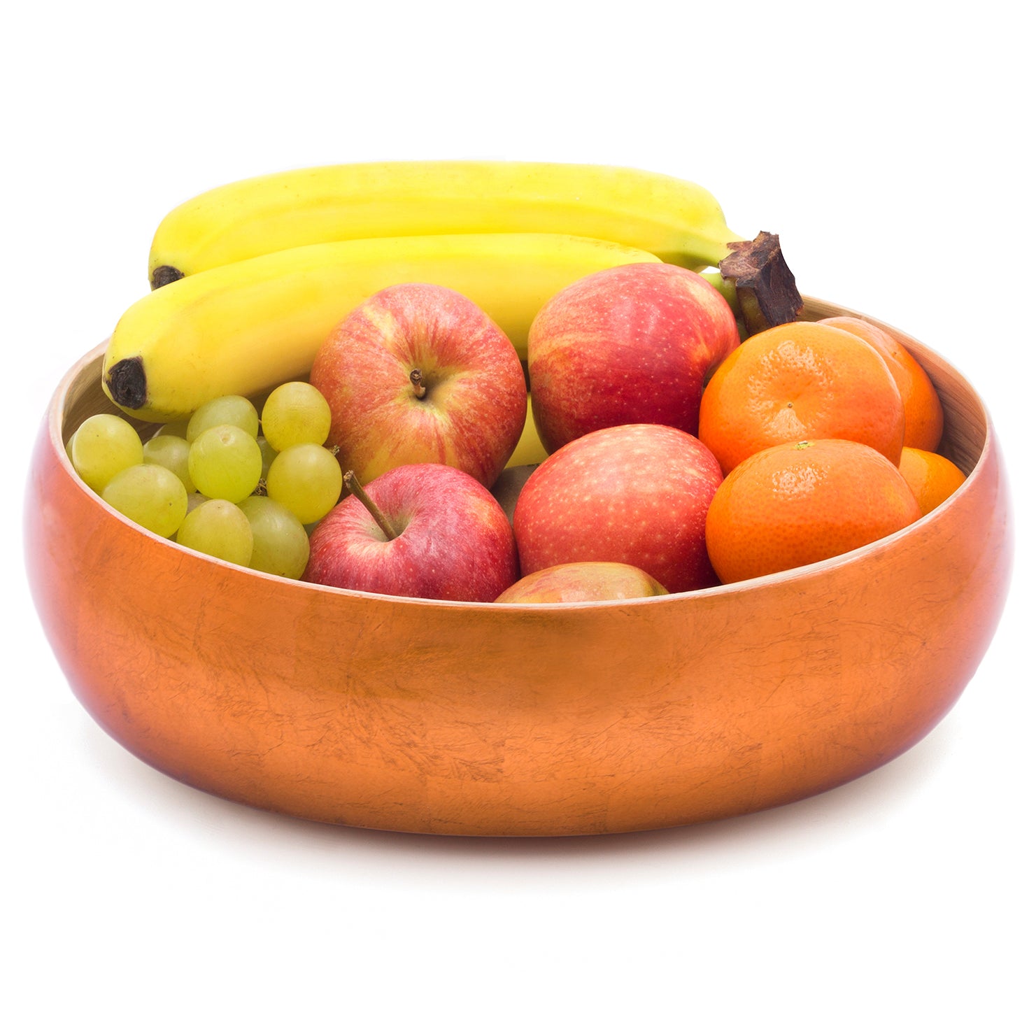 Dehaus Large Round Eco-Friendly Spun Bamboo Bowl, 30cm x 8cm - Copper Fruit Bowl Dehaus.com