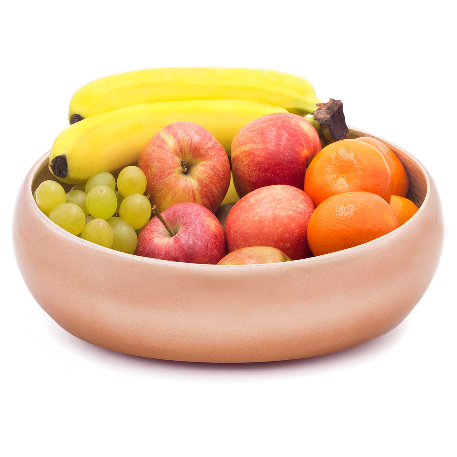 Dehaus Large Round Eco-Friendly Spun Bamboo Bowl, 30cm x 8cm - Rose Gold Fruit Bowl Dehaus Ltd