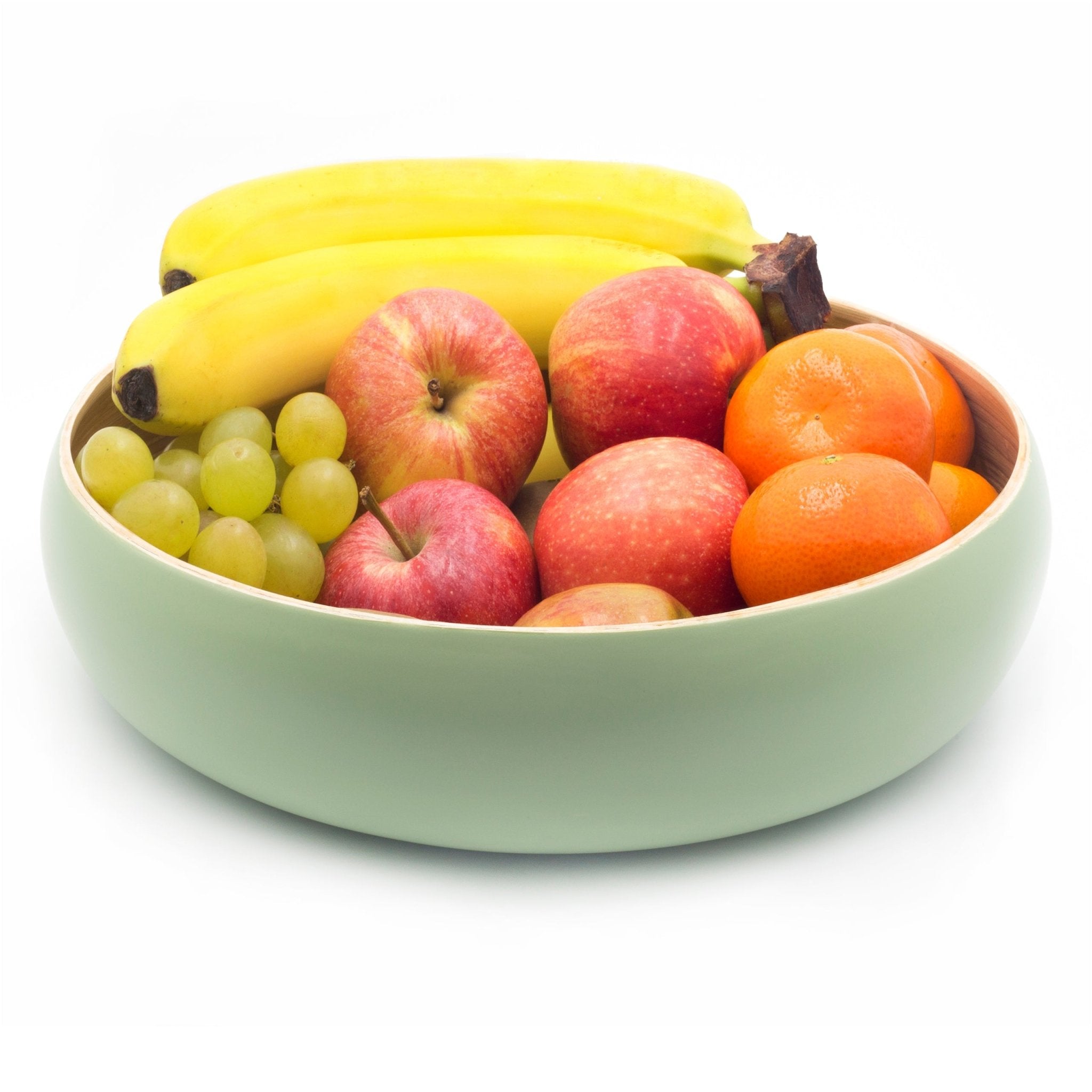 Dehaus Large Round Spun Bamboo Bowl, 30cm x 8cm – Sage Green - Dehaus.com