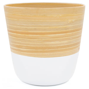 Dehaus Spun Bamboo Indoor Plant Pot (White)