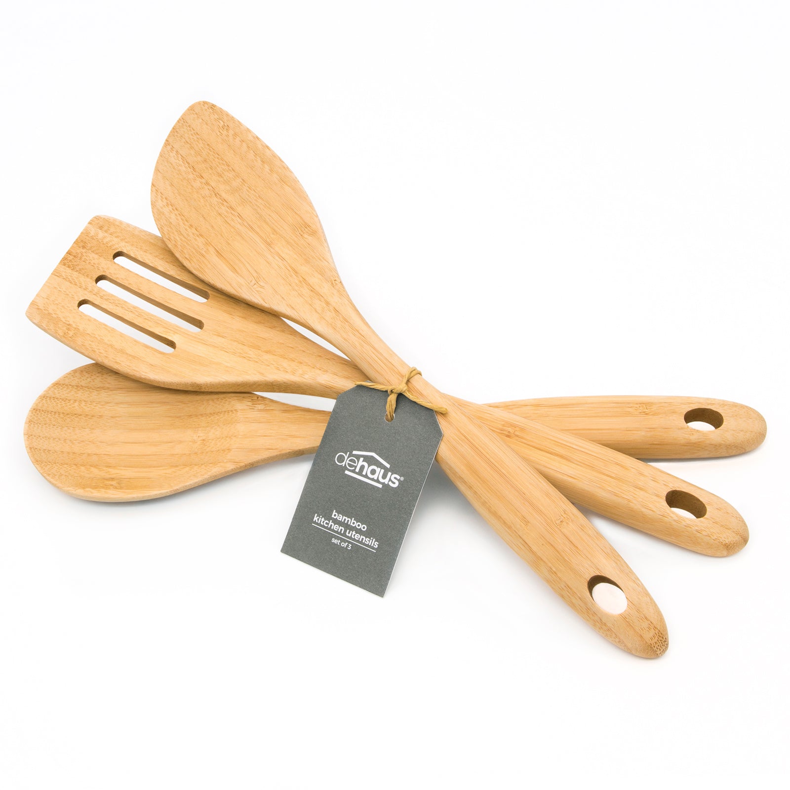 Dehaus Premium 3pc Bamboo Kitchen Utensils Set, 32cm x 6.5cm Kitchen Utensils Dehaus Ltd.