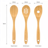 Dehaus Premium Bamboo Wooden Spoon Set of 3, 32cm x 6.5cm Kitchen Utensils Dehaus Ltd.